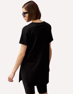 Μακριά Μπλούζα με Άνοιγμα στο Πλάι BB-042 Black