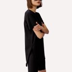 Μακριά Μπλούζα με Άνοιγμα στο Πλάι BB-042 Black