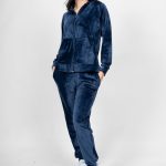 Γυναικείο Σετ Βελούδο με Μπάσκα Μπλε