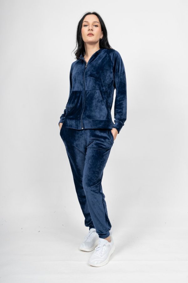 Γυναικείο Σετ Βελούδο με Μπάσκα Μπλε