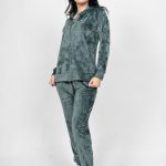 Γυναικείο Σετ Βελούδο με Μπάσκα Φυστική