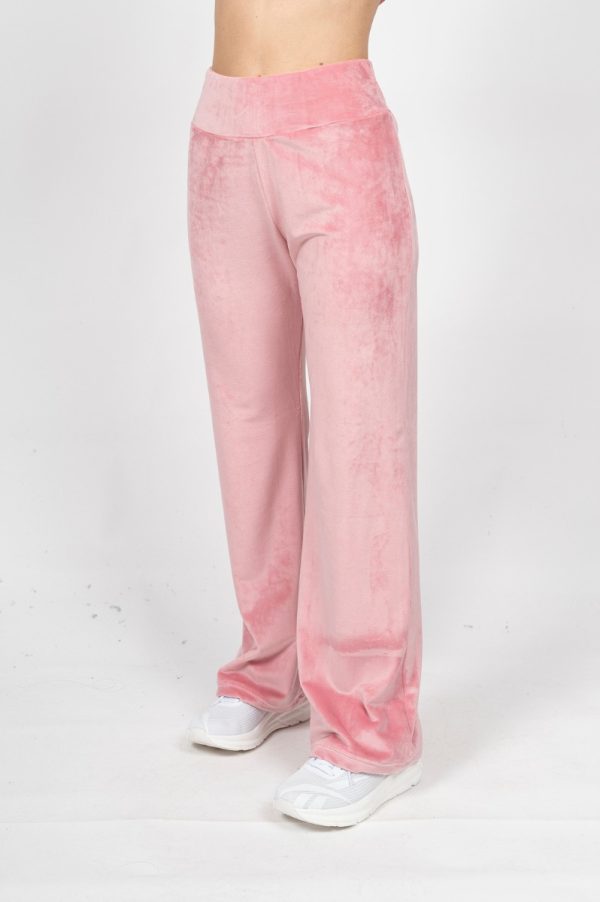 Παντελόνι Βελούδο Ίσιο Ροζ