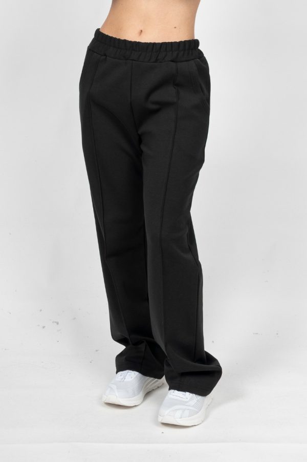 Παντελόνι Γυναικείο με Εξωτερική Ραφή Μαύρο