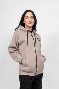 Γυναικεία Ζακέτα Φούτερ με Κουκούλα Γκρι