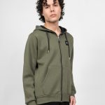 Ανδρική Ζακέτα Φούτερ με Κουκούλα Λαδί