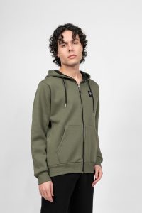 Ανδρική Ζακέτα Φούτερ με Κουκούλα Λαδί