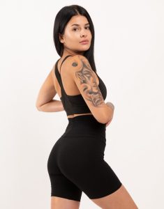 Ψηλόμεσο Βαμβακερό Midi Σορτς Gezo-151 Black