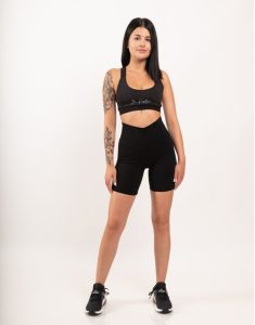 Ψηλόμεσο Βαμβακερό Midi Σορτς Gezo-151 Black