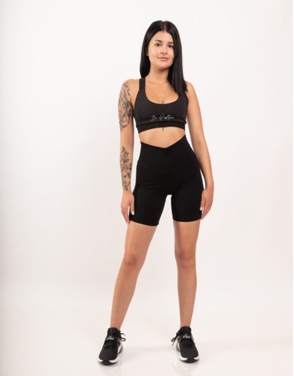 Ψηλόμεσο Βαμβακερό Midi Σορτς Gezo-151 Black