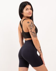 Ψηλόμεσο Βαμβακερό Midi Σορτς Gezo-152 Navy Blue